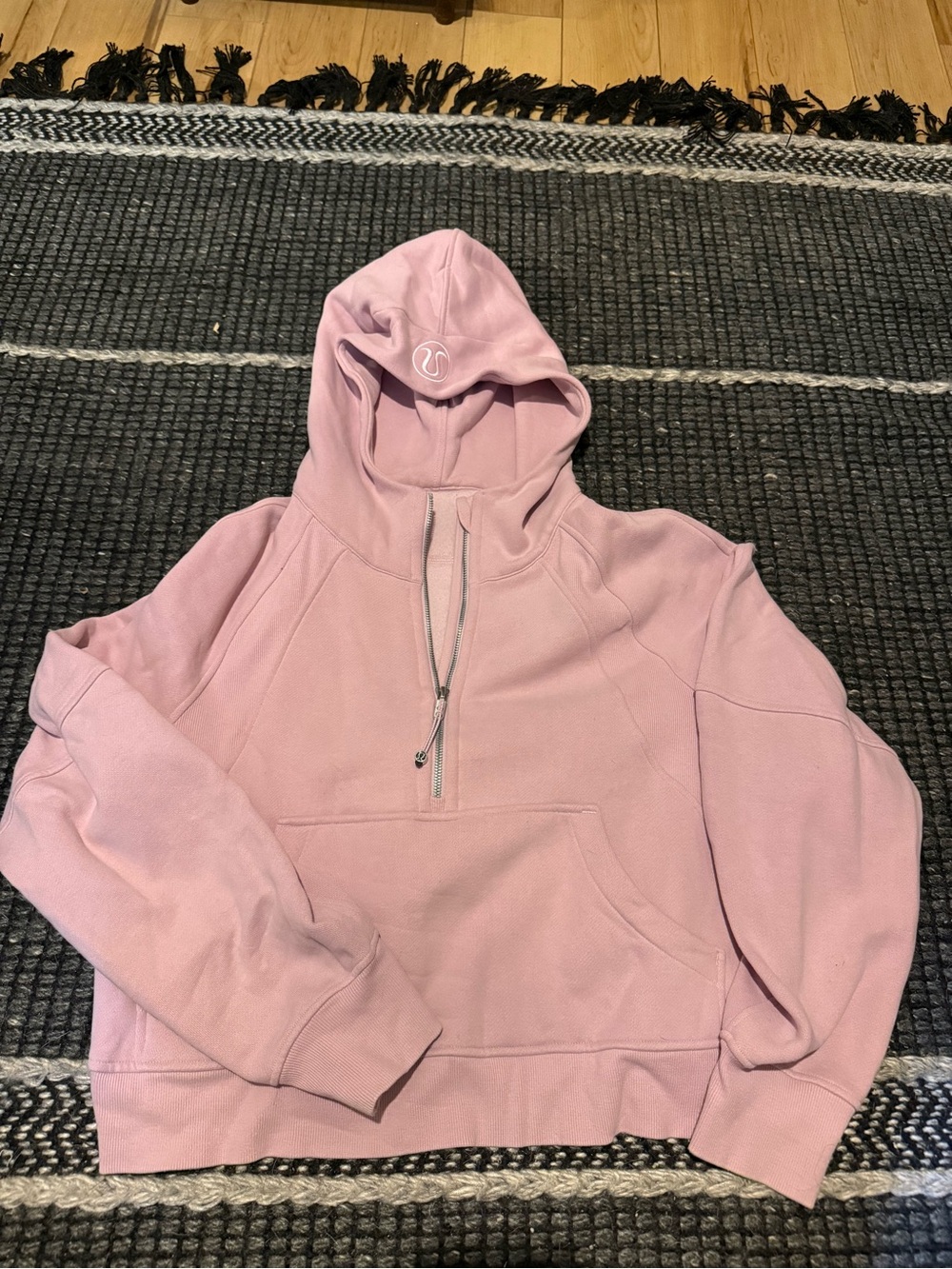 lululemon athletica Light Pink Half-Zip Hoodie Sweater